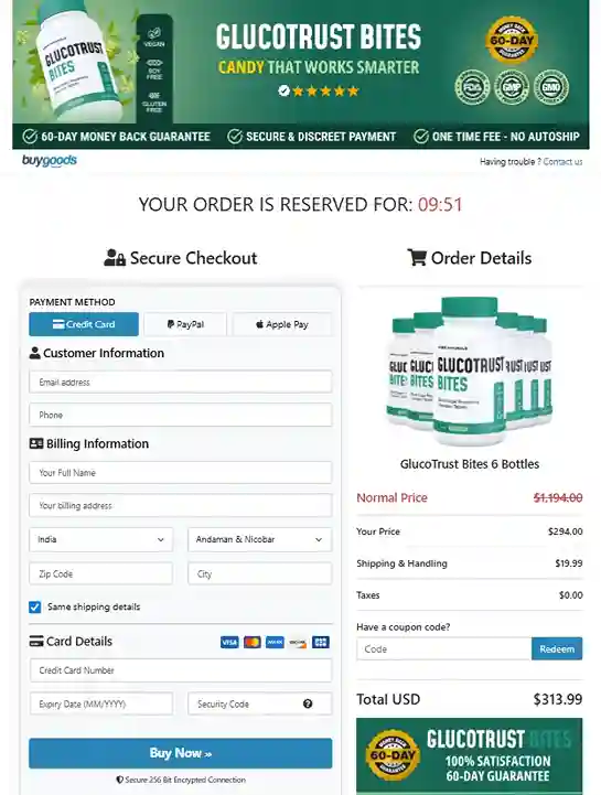 GlucoTrust Bites Order Page